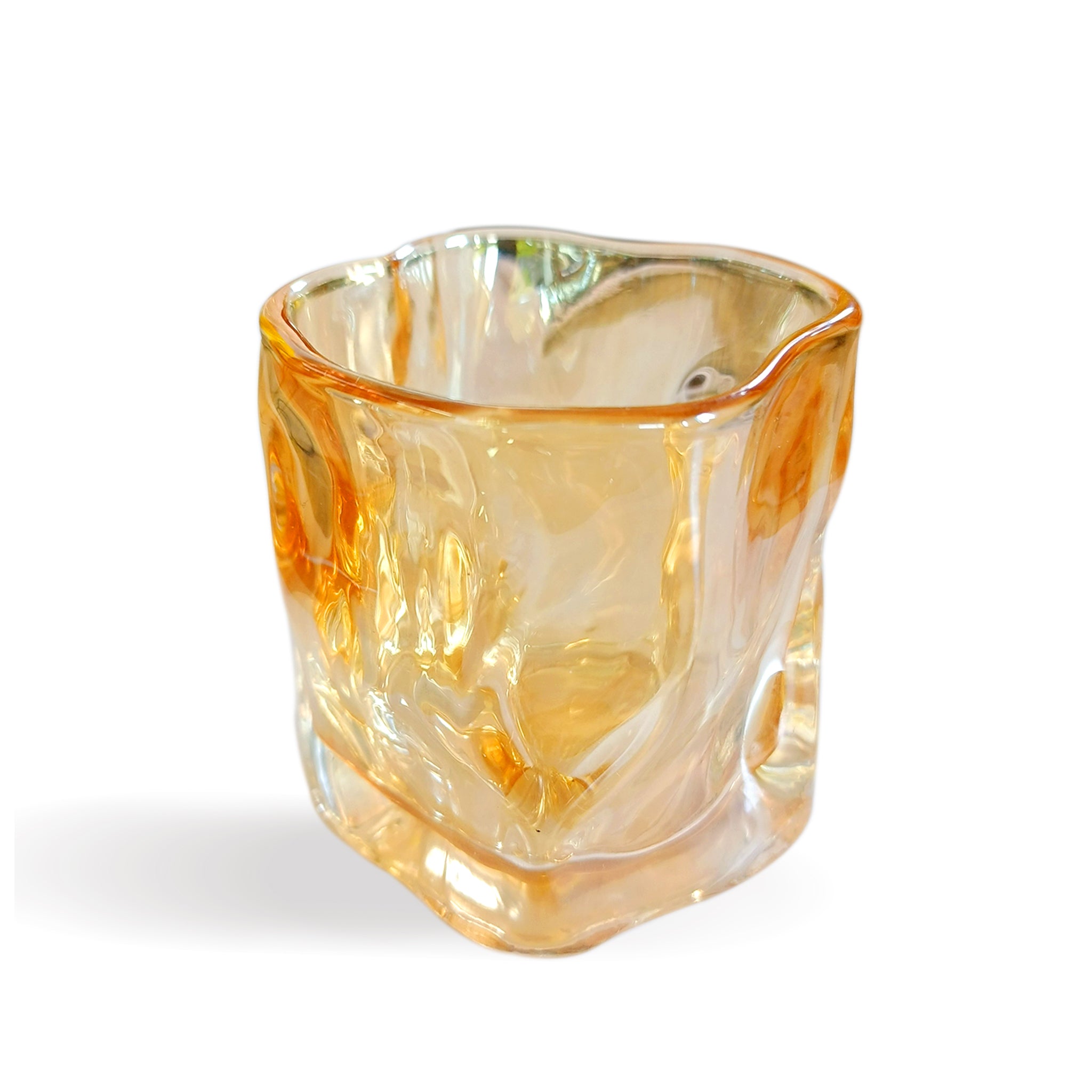 Amber Blown Glass Candle